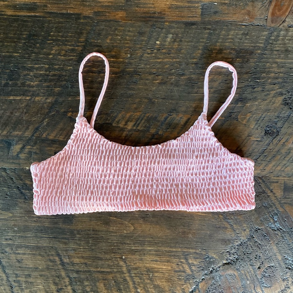 Shein scrunch spaghetti strap bikini top